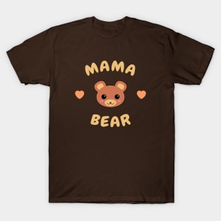 Mama Bear Cute Cartoon Brown Bear T-Shirt